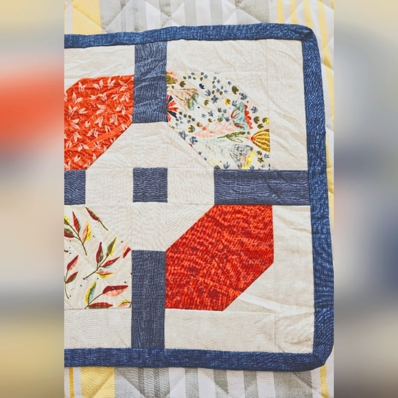 Quilted Cottagecore Handmade Floral Runner Farmhouse 13.5" x 60" - Picture 2 of 10
